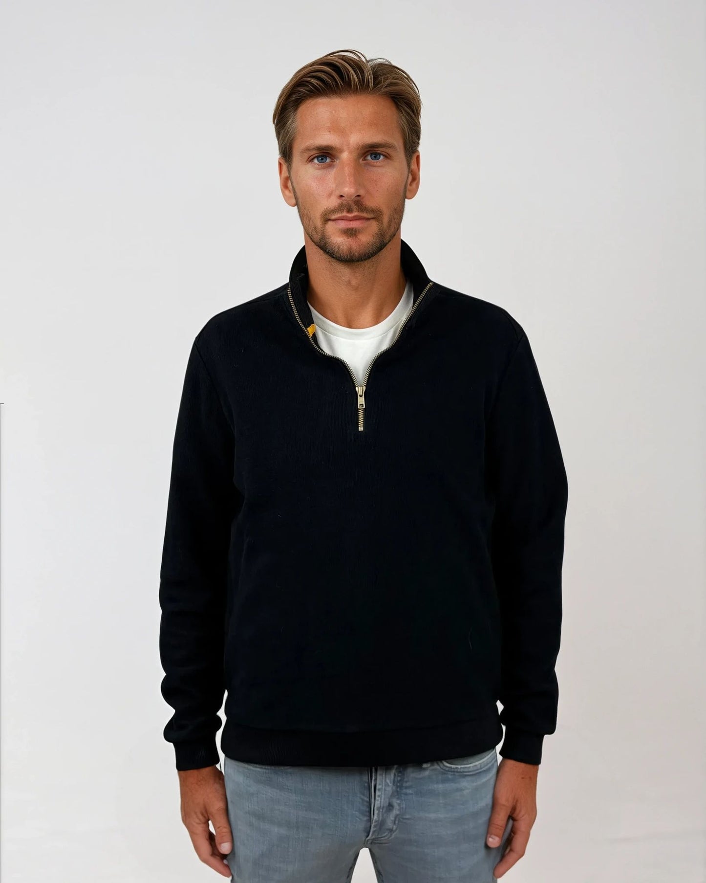 Circlo Classic Zip Sweater - 100% Cotton Half-Zip