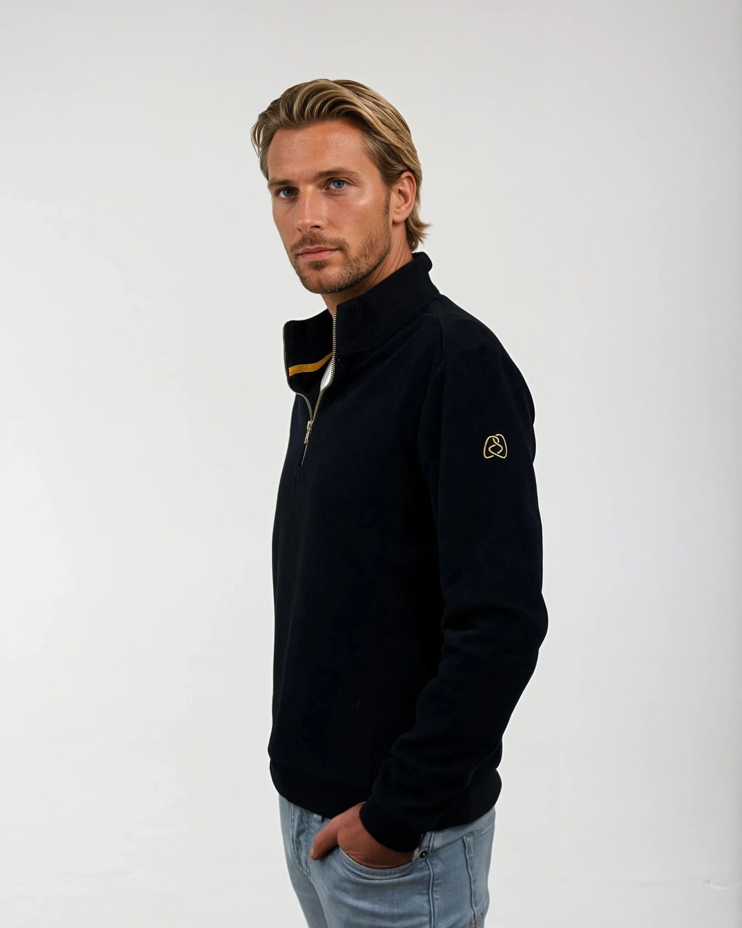 Circlo Classic Zip Sweater - 100% Cotton Half-Zip