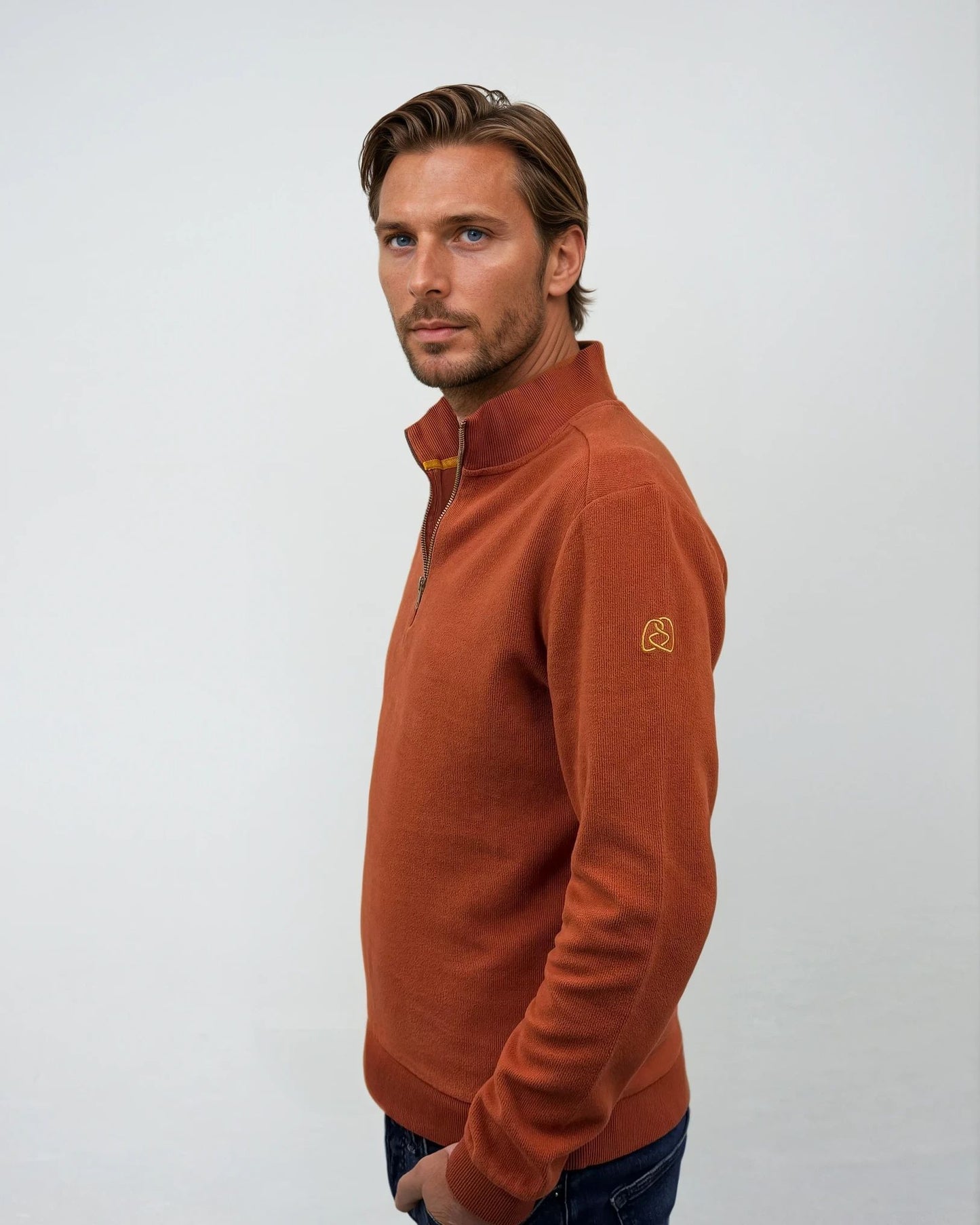 Circlo Classic Zip Sweater - 100% Cotton Half-Zip
